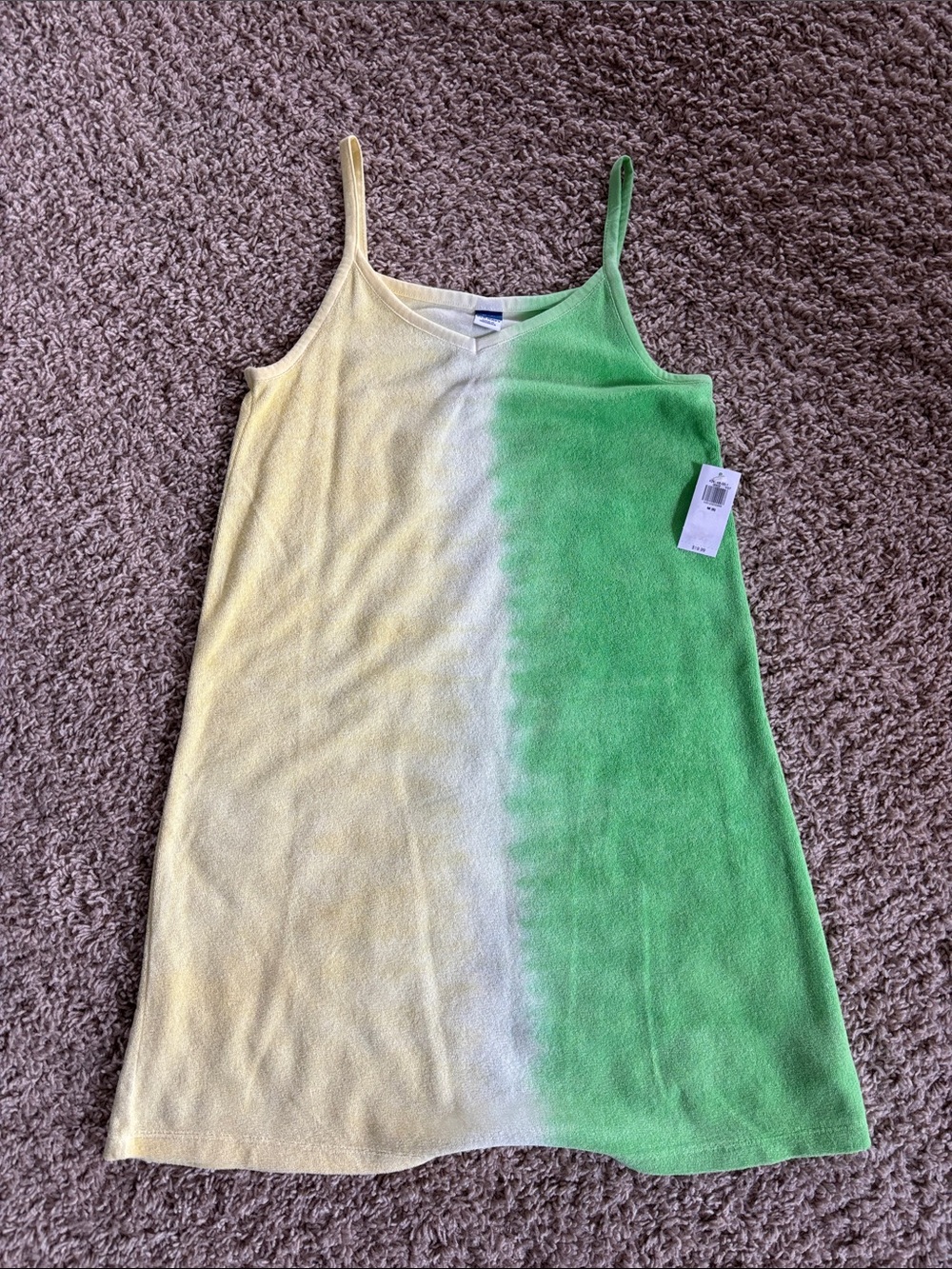Girls Spaghetti Strap Ombre Tank Dress in Yellow and Green size 8 medium NWT